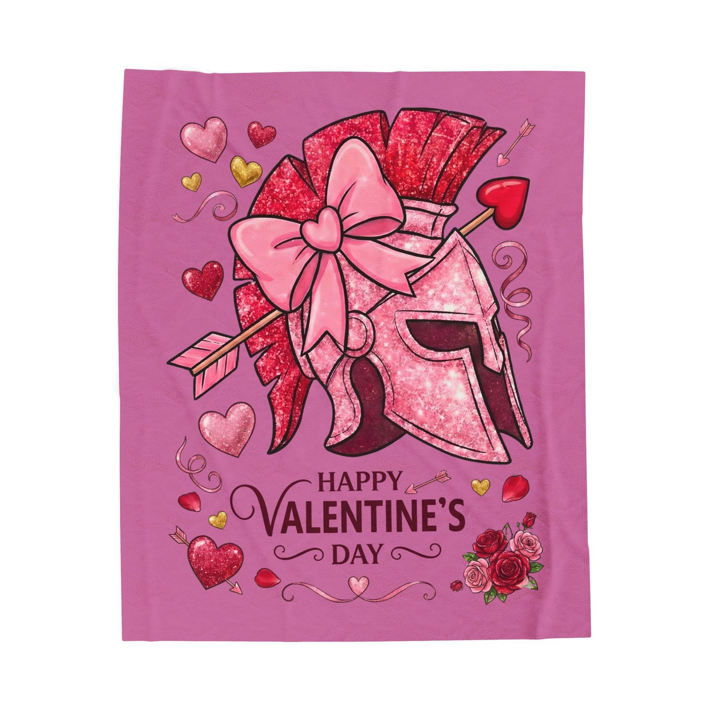 Spartans Valentine's Helmet Velveteen Plush Blanket