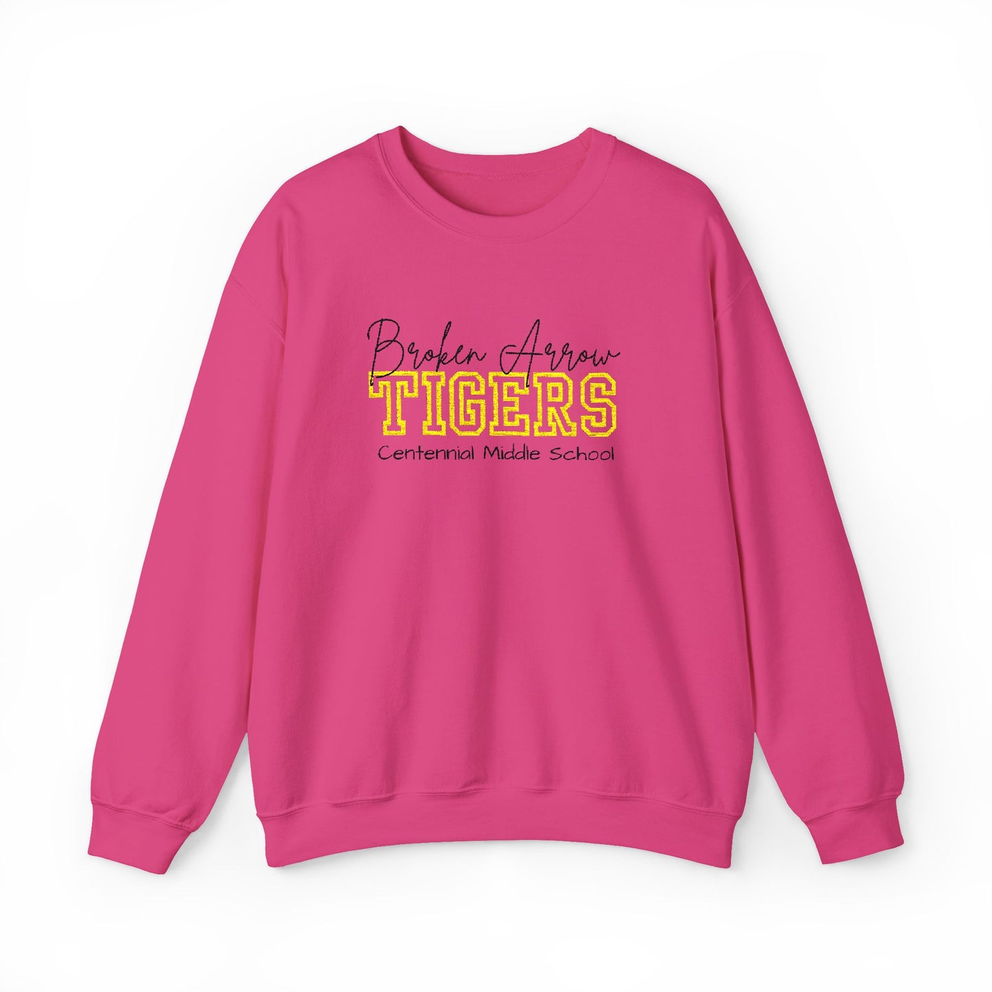 Personalized Embroidered Broken Arrow Tigers Crewneck Sweatshirt