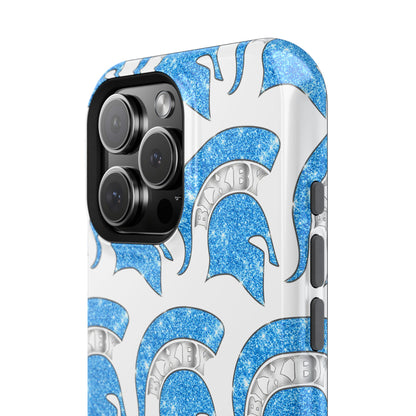 Bixby Spartan Blue Bling Logo Impact Resistant iPhone Case