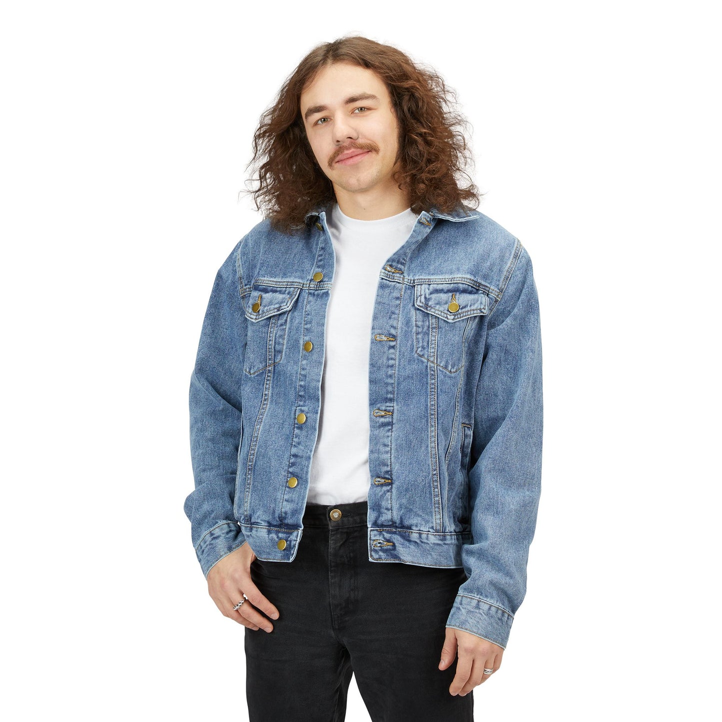 Men's Denim Jacket Spartan Red Logo