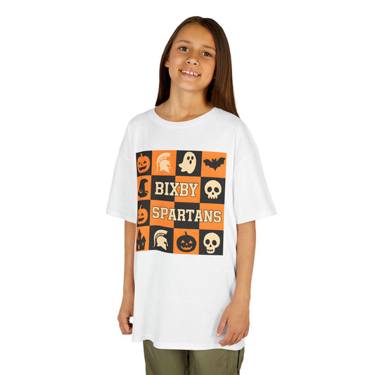 Spartan Halloween Checkerboard Youth Gildan Tee