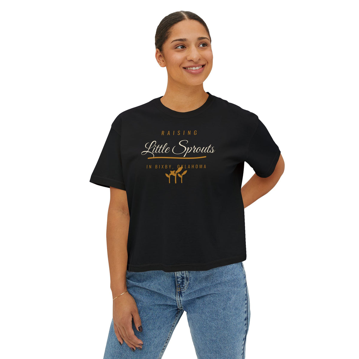 Raising Little Sprouts in Bixby Boxy Comfort Colors Tee