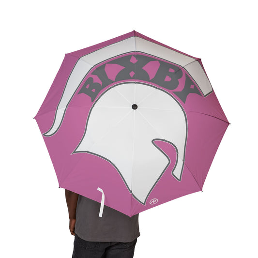 Spartan White Logo Pink Umbrella