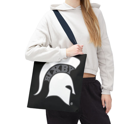 Bixby Spartans White Logo Black Polyester Tote Bag
