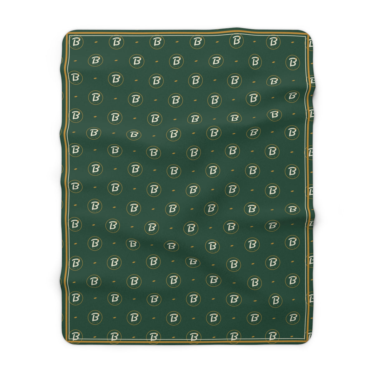 Leaf B Monogram Sherpa Blanket