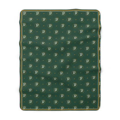 Leaf B Monogram Sherpa Blanket