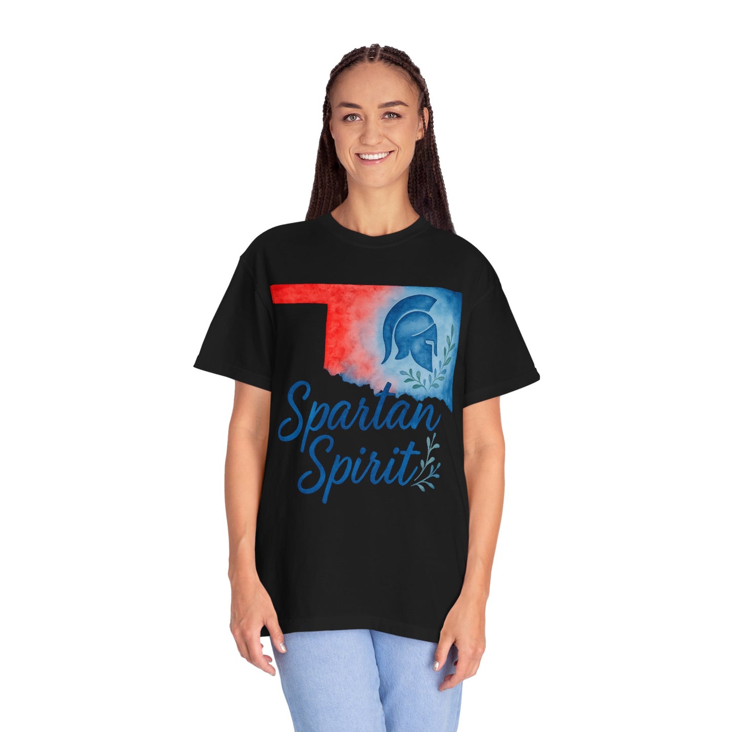 Spartan Spirit Bixby OK Watercolor Comfort Colors Tee