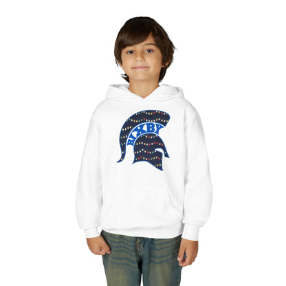 Bixby Spartans Christmas Lights Helmet Youth Hoodie, Kids Holiday