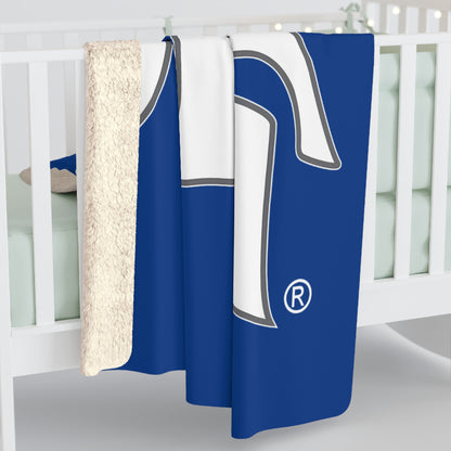 Spartan White Logo Comfy Sherpa Fleece Blanket