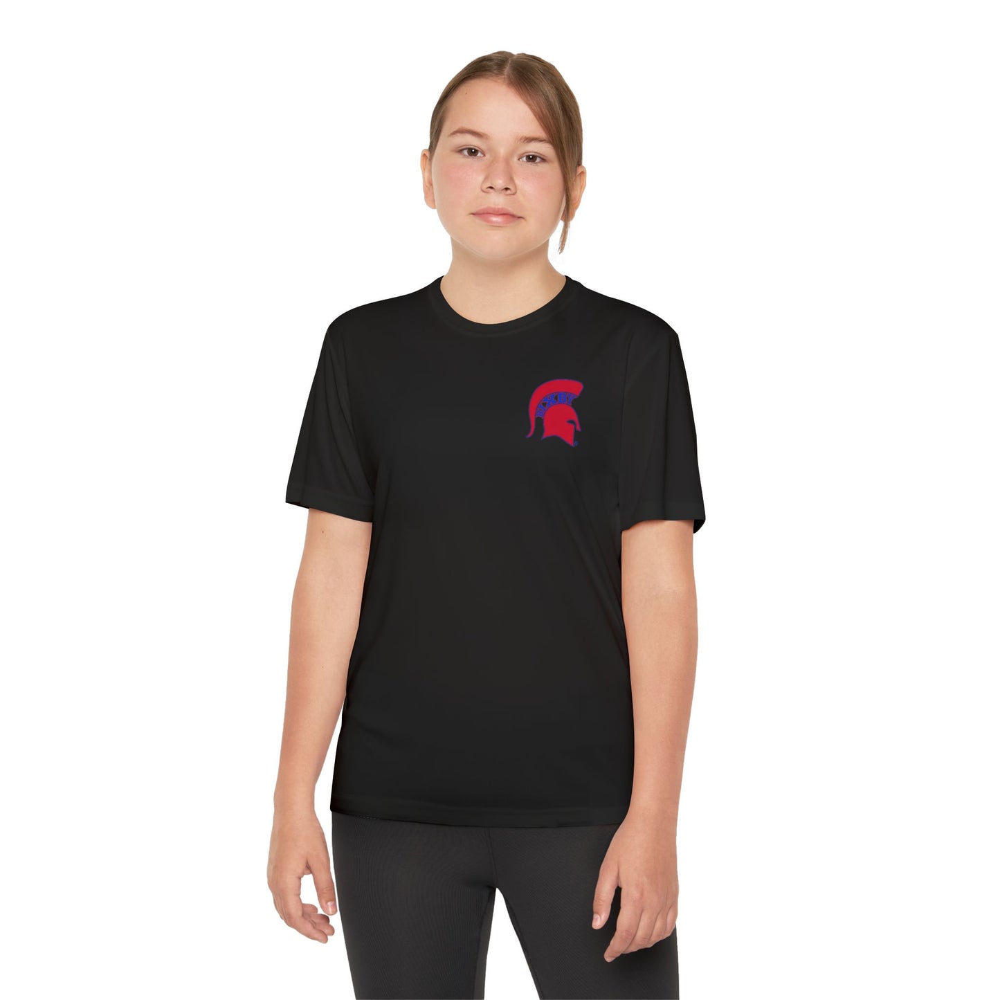 Spartan Red Logo Youth Sport-Tek Tee