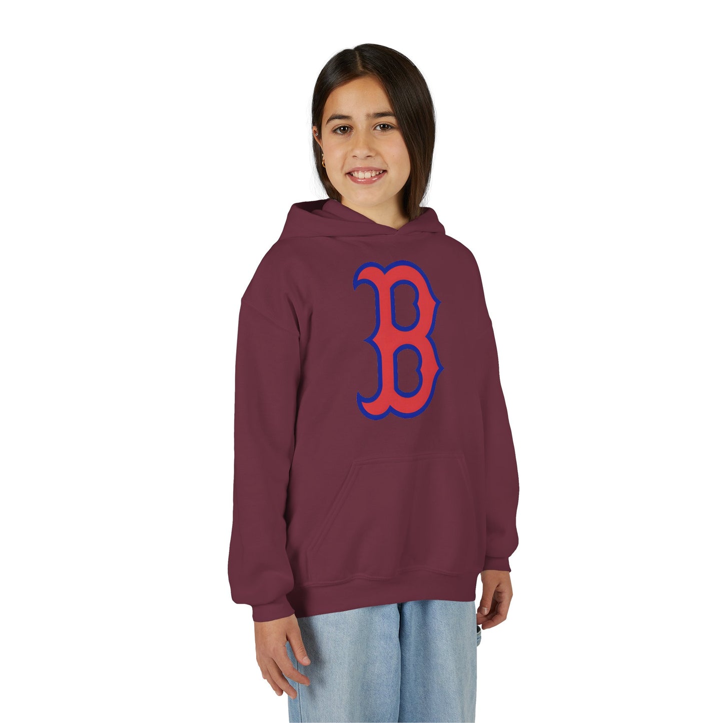 Youth Hoodie with Red & Blue 'B' Logo Youth Gildan Hoodie
