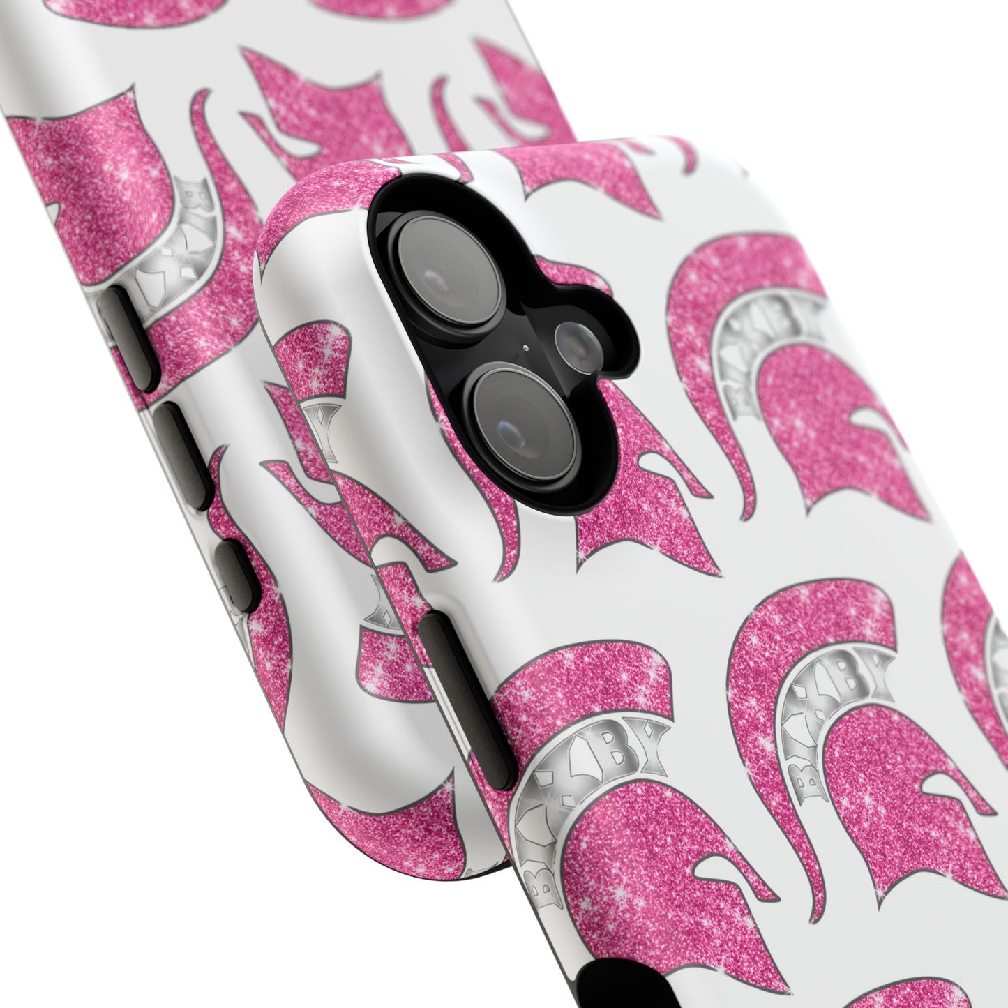 Bixby Spartan Pink Bling Logo Impact Resistant iPhone Case