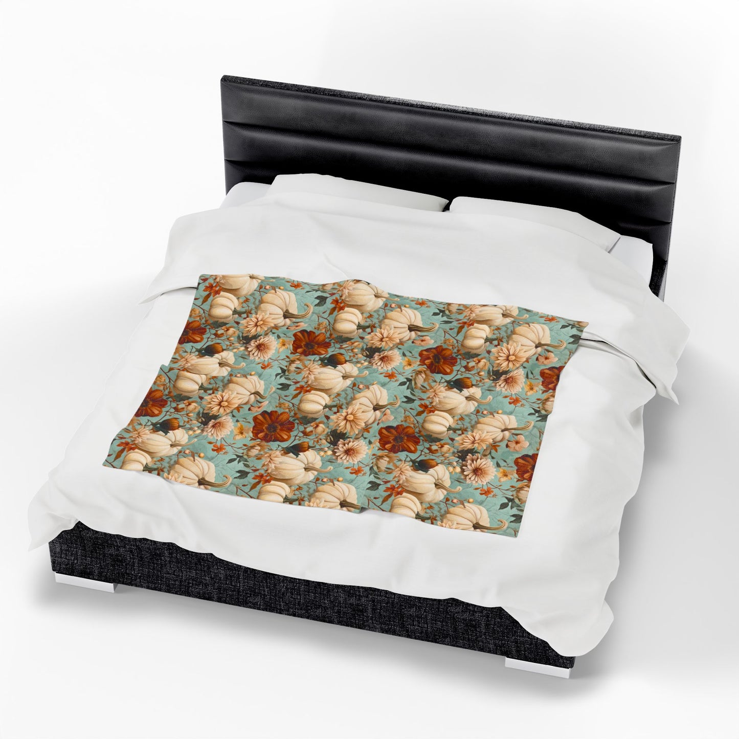 Autumn Floral Velveteen Plush Blanket
