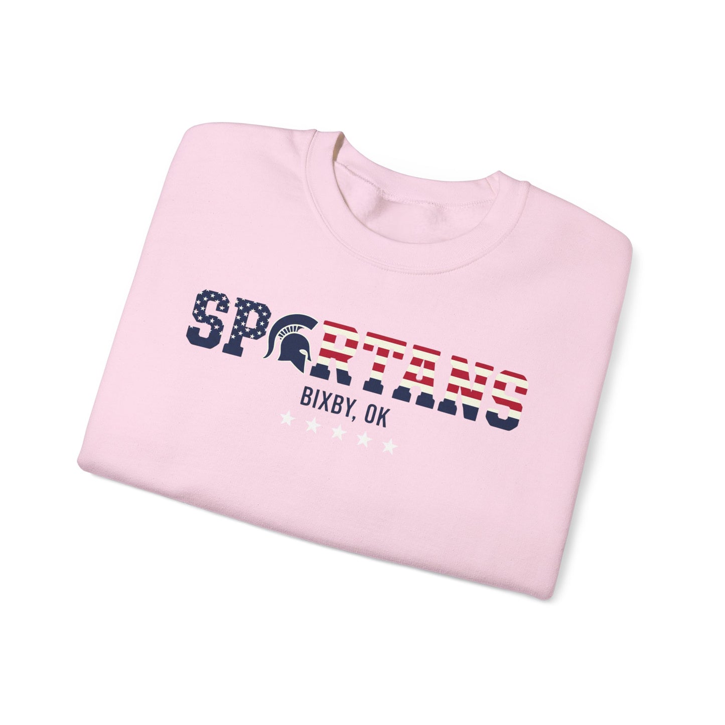 Bixby Spartans Patriotic Military and Veteran Gildan Sweatshirt