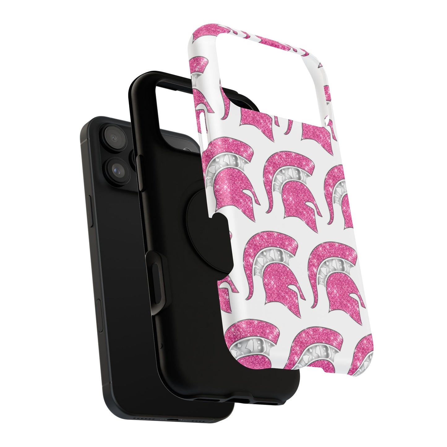 Bixby Spartan Pink Bling Logo Impact Resistant iPhone Case