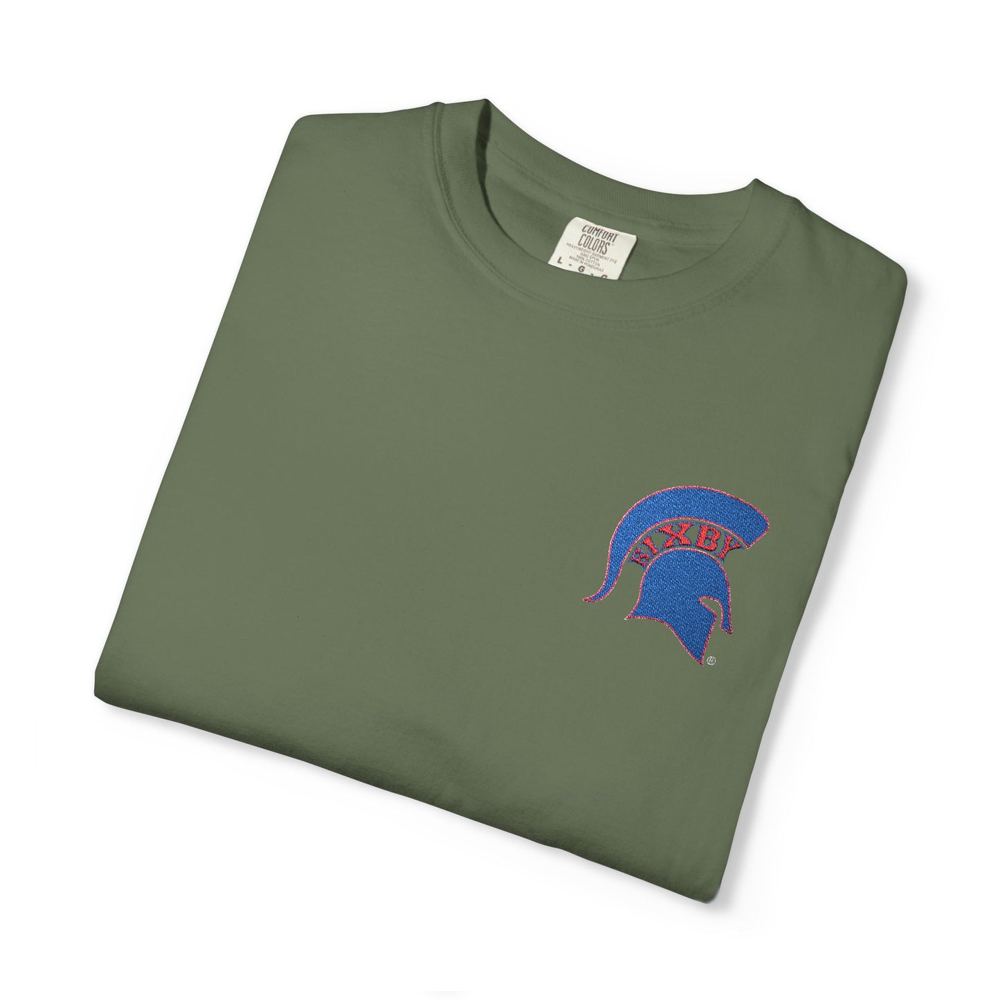 Bixby Spartan Red Embroidered Logo Comfort Colors Tee