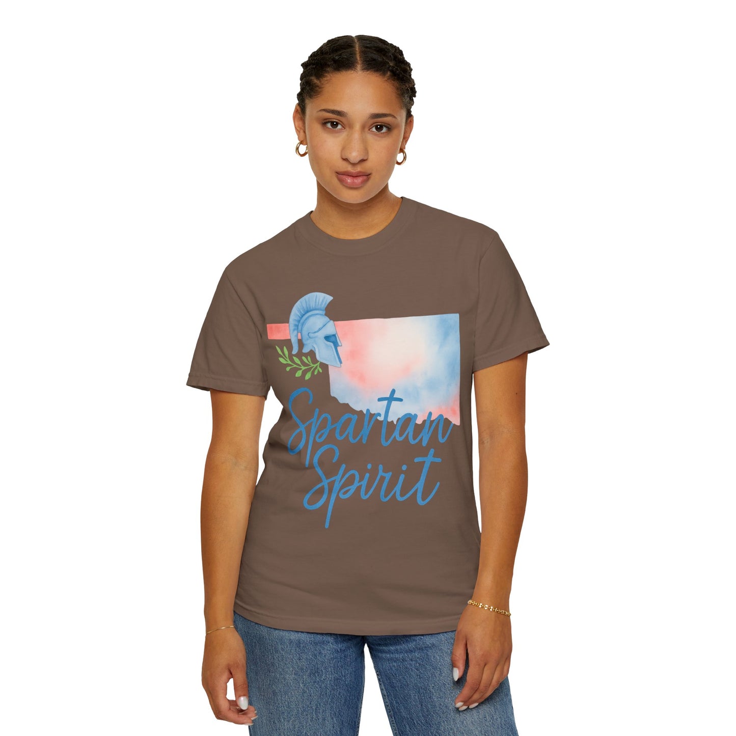 Spartan Spirit Bixby OK Watercolor Comfort Colors Tee