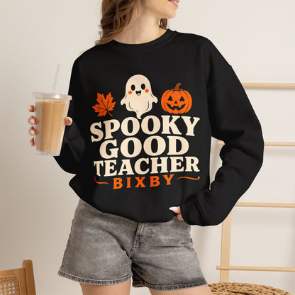 Bixby Spartans Spooky Good Teacher - Halloween Teacher (Bixby) Sweatshirt