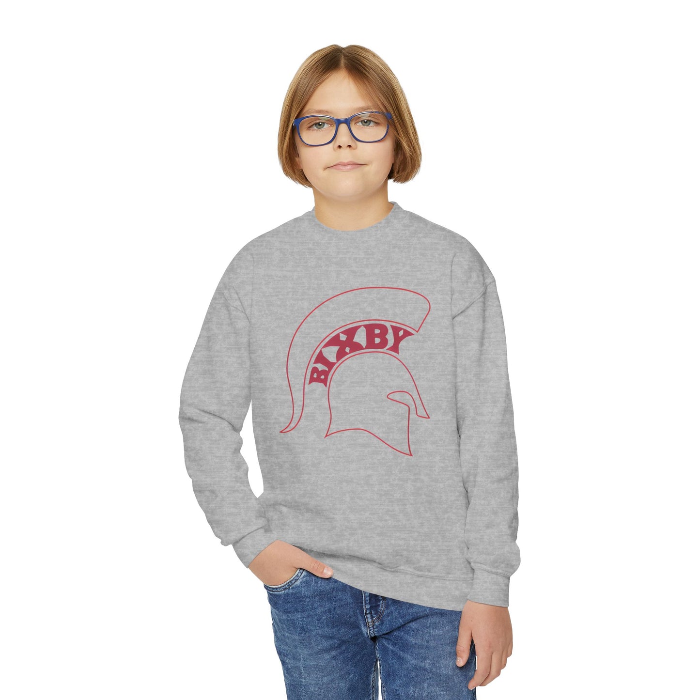 Youth Bixby Spartan Helmet Gildan Sweatshirt