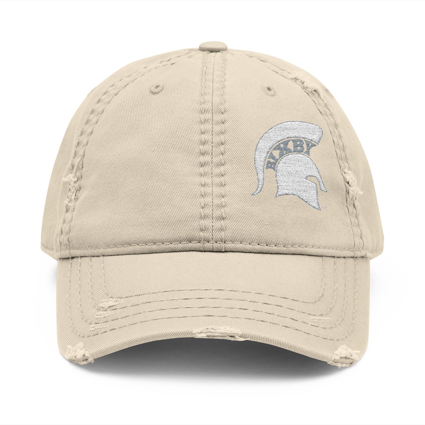 Embroidered Spartan Helmet Distressed Dad Hat