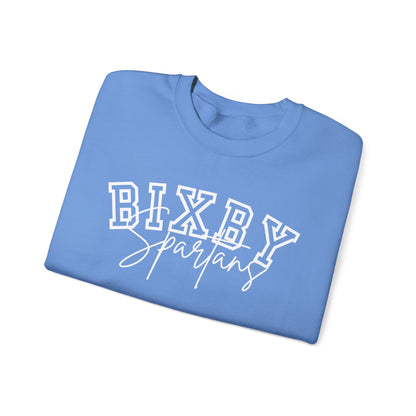 Bixby Spartans White Print Gildan Sweatshirt