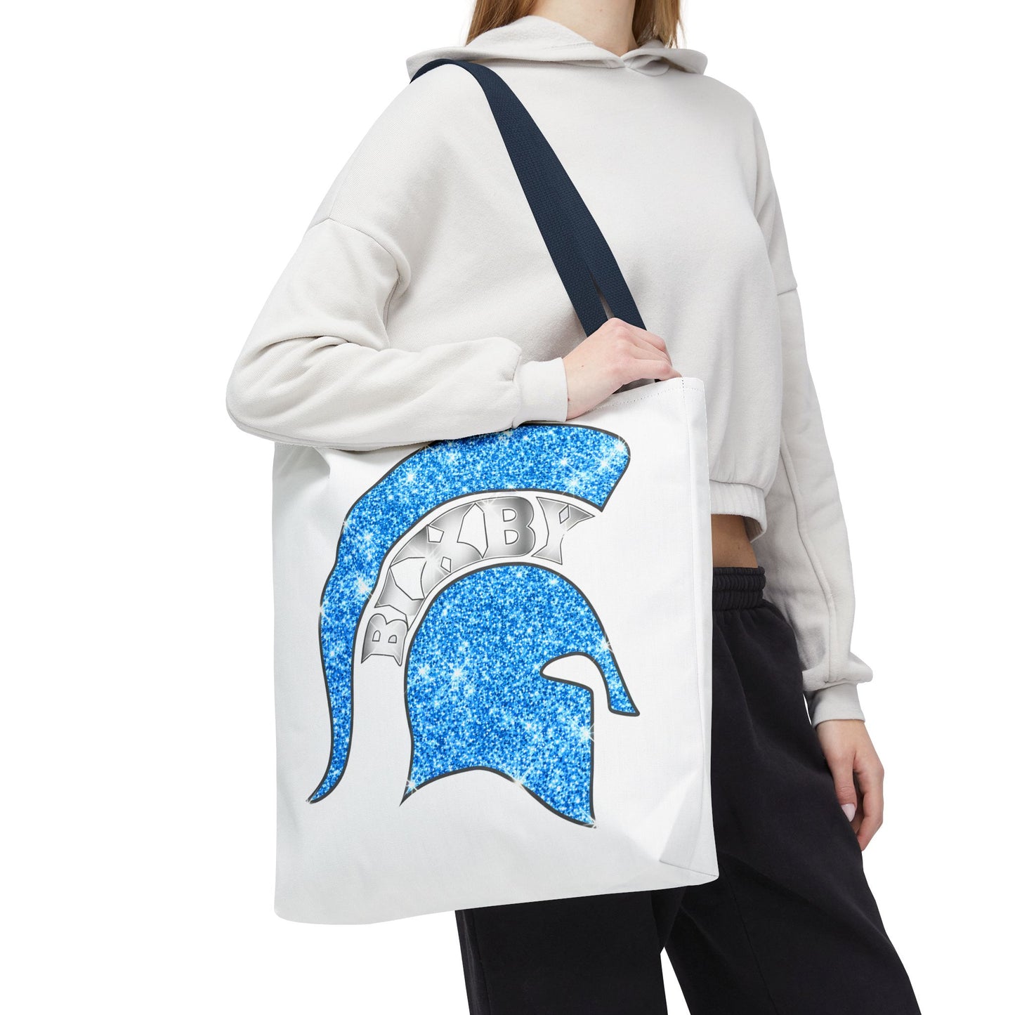 Bixby Spartans Blue Bling Polyester Tote Bag