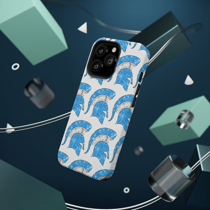 Bixby Spartan Blue Bling Logo Impact Resistant iPhone Case