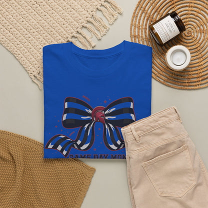 Game Day Mom T-Shirt – Striped Bow Football Mom Tee