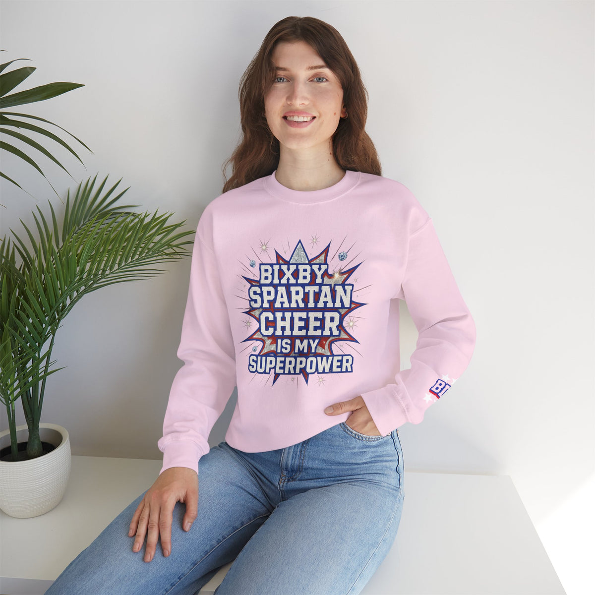 Bixby Spartans Cheer Superpower Sweatshirt