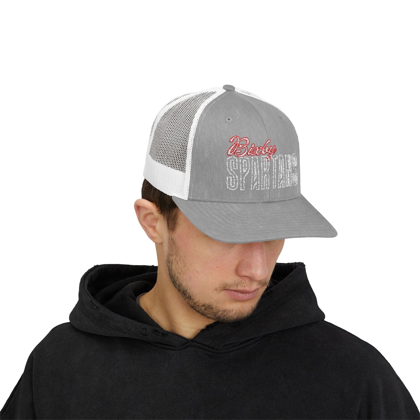 Bixby Spartan Cursive Embroidered Trucker Snapback
