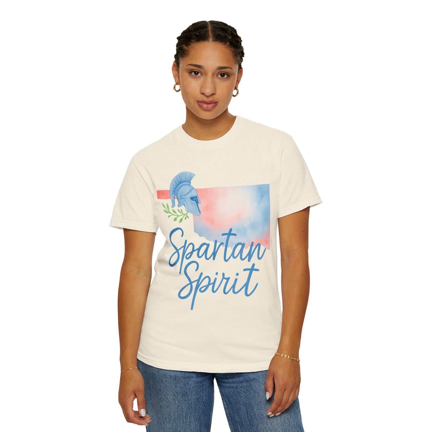 Spartan Spirit Bixby OK Watercolor Comfort Colors Tee