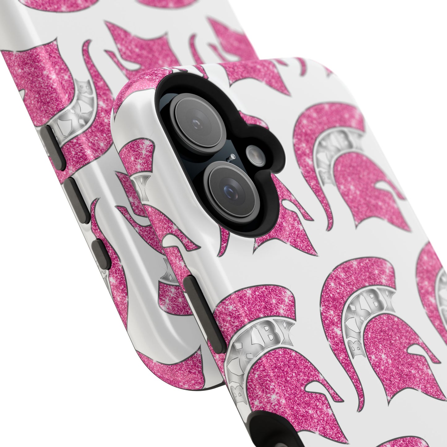 Bixby Spartan Pink Bling Logo Impact Resistant iPhone Case