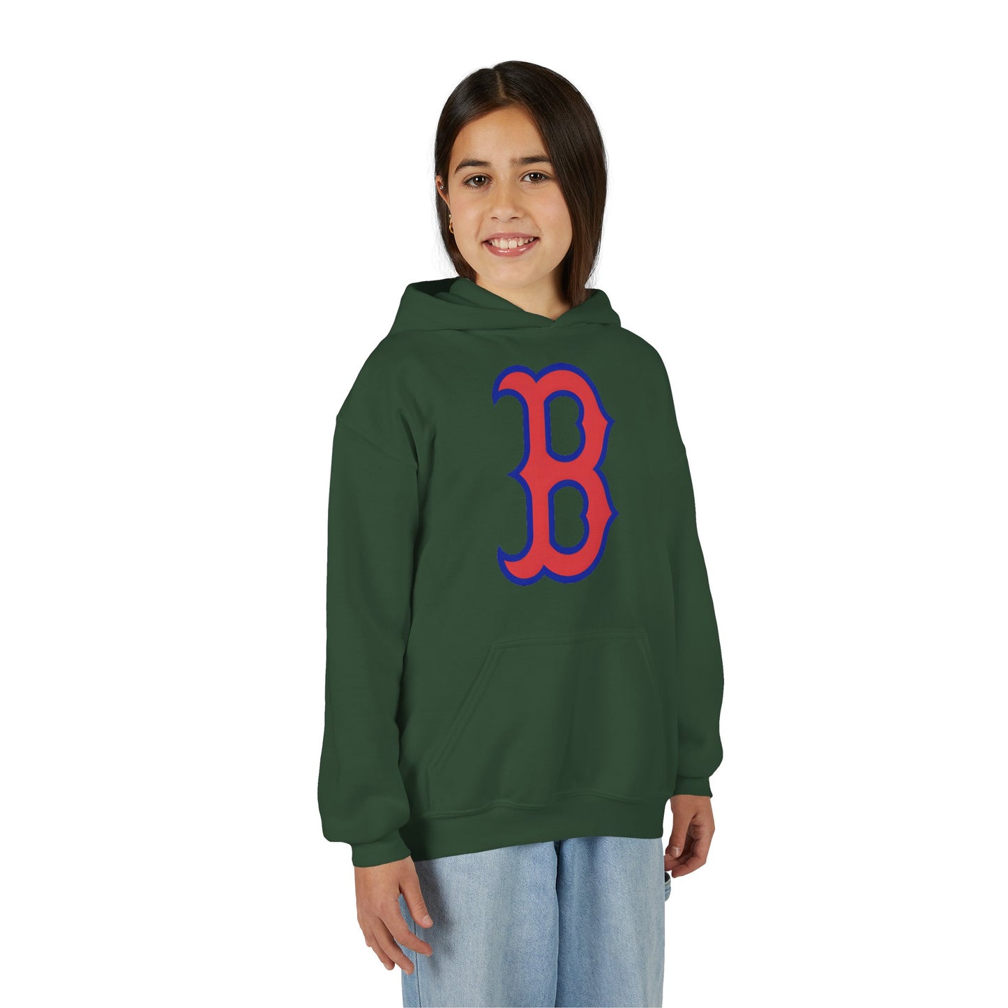 Youth Hoodie with Red & Blue 'B' Logo Youth Gildan Hoodie