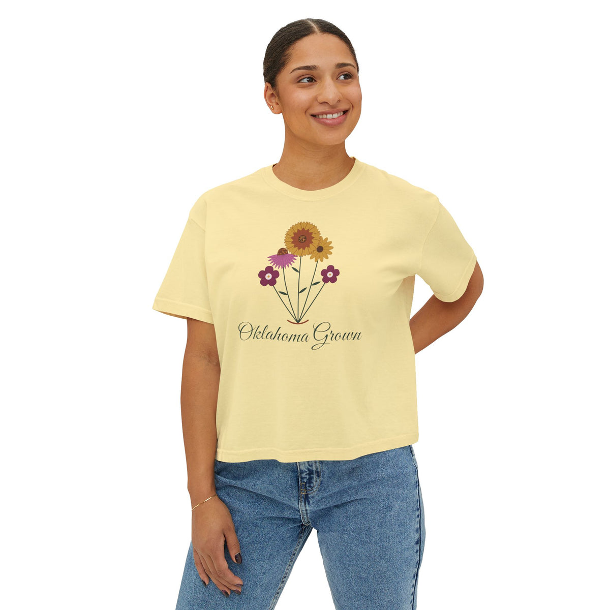 Oklahoma Grown Wildflower Boxy Comfort Colors Tee