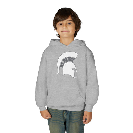 Spartan White Logo Youth Gildan Hoodie