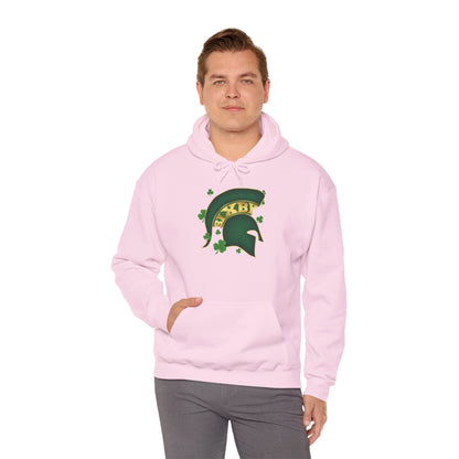 St. Patty's Good Luck Spartan Helmet Adult Gildan Hoodie