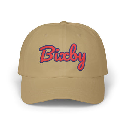 Bixby Spartans Embroidered Dad Hat, Red Script Bixby