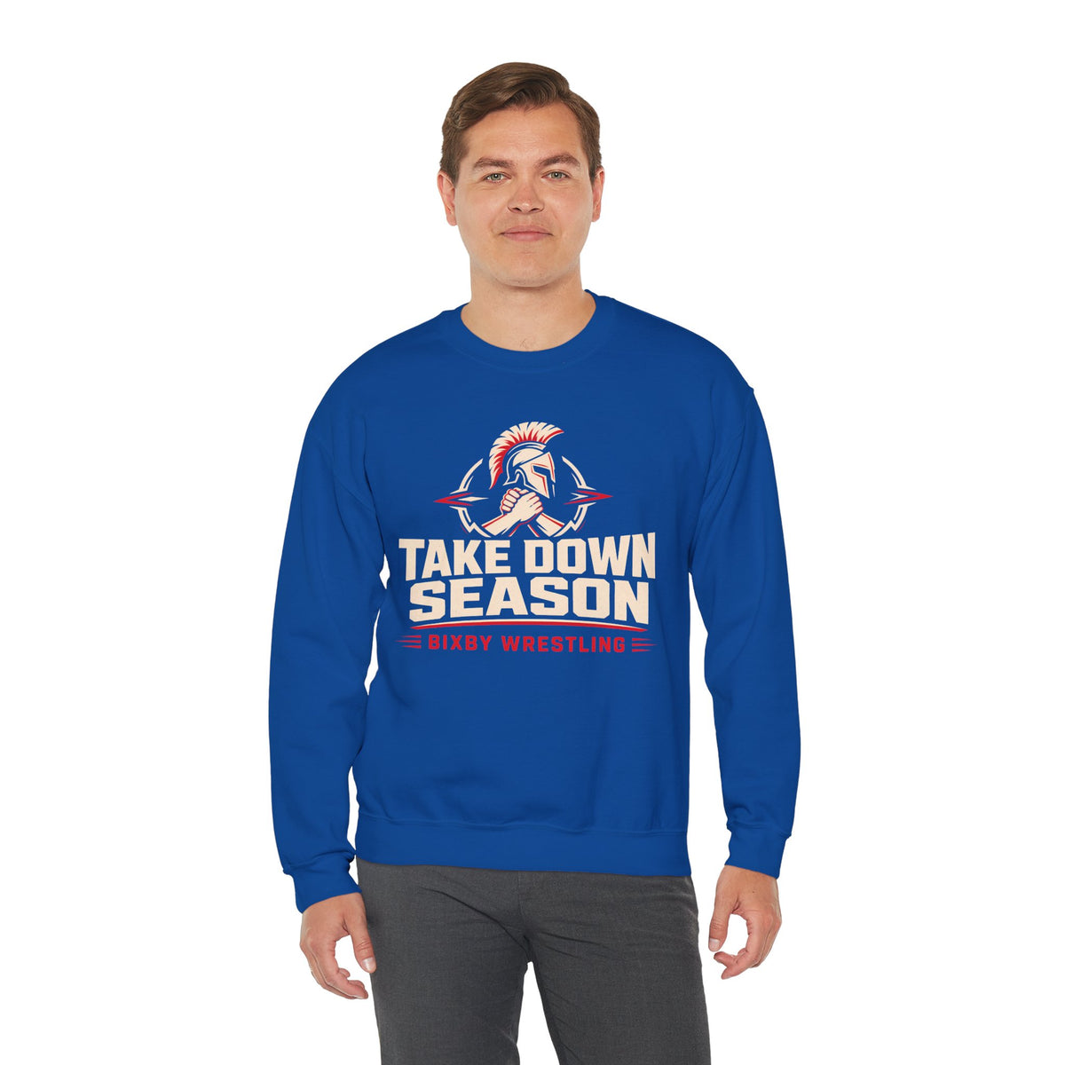 Bixby Spartans Take Down Season Wrestling - Bixby Wrestling Team Sweatshirt