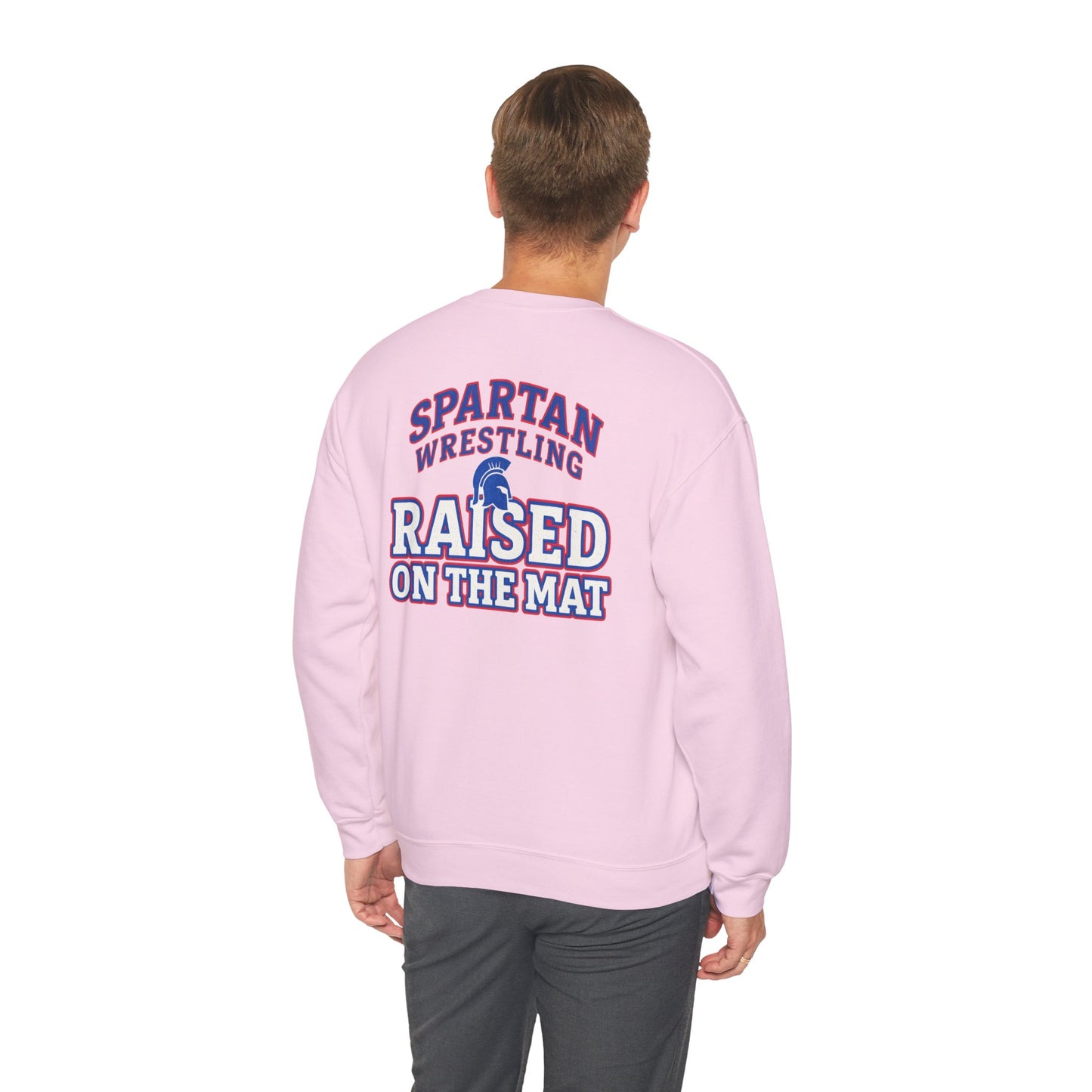 Raised On The Mat Spartan Wrestling Gildan Sweatshirt