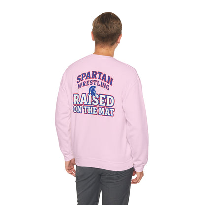 Raised On The Mat Spartan Wrestling Gildan Sweatshirt