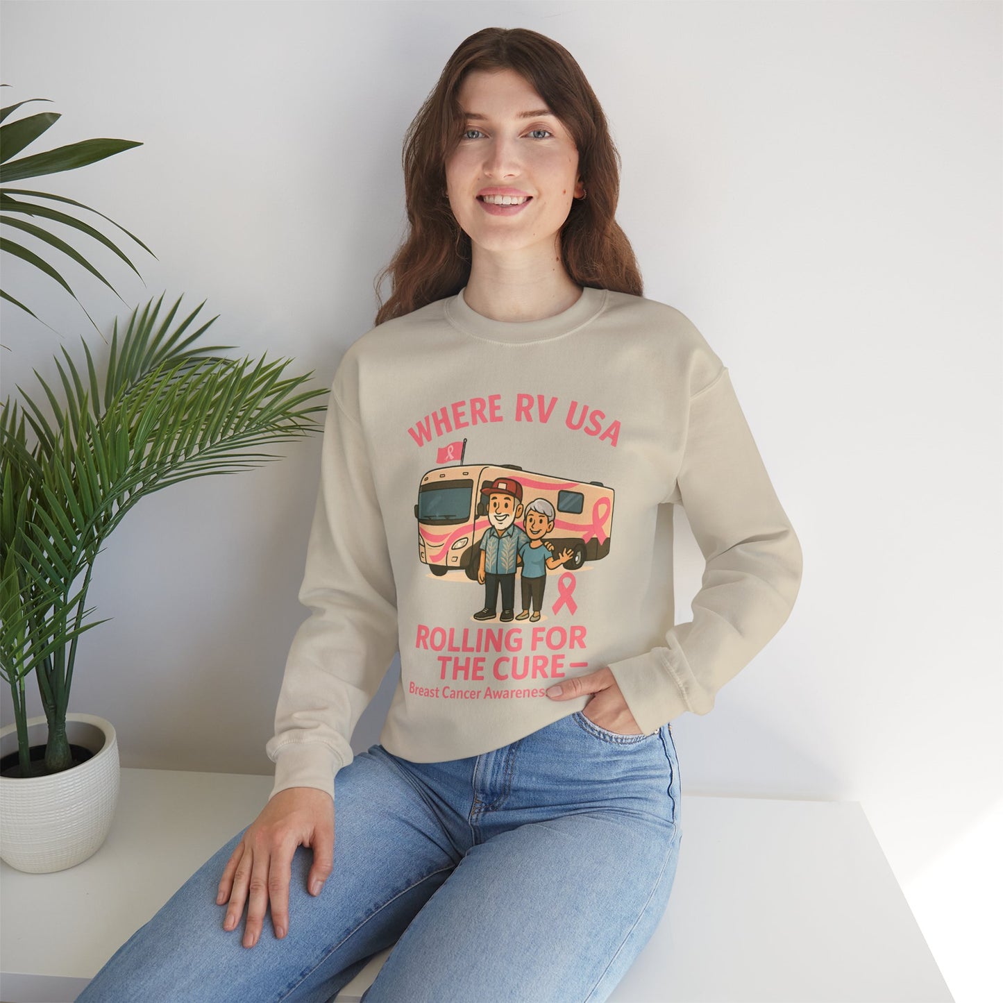 Where RV USA Breast Cancer Awareness Gildan Sweatshirt