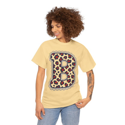 Leopard Print "B" Gildan Tee
