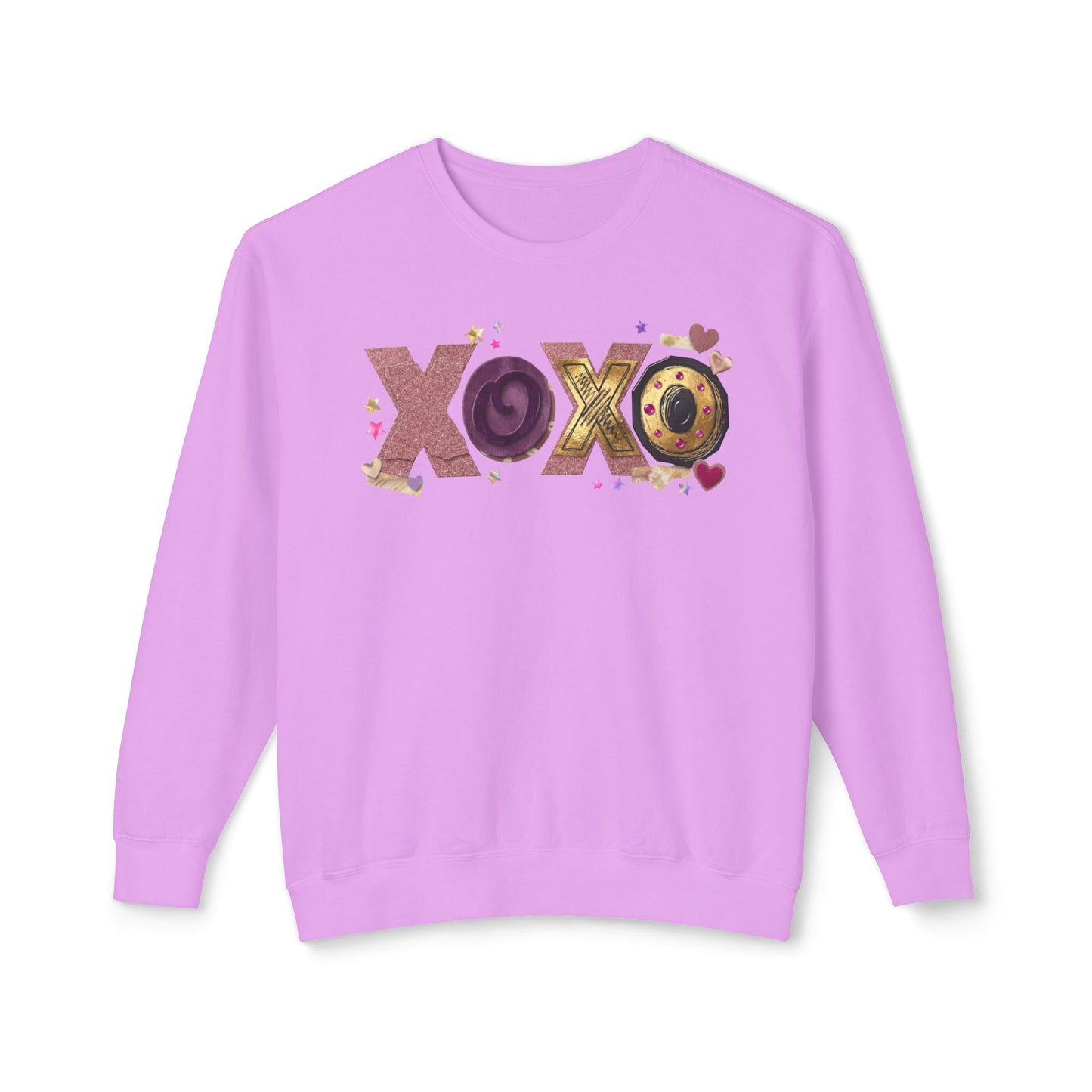 XOXO Candy Heart Graphic Comfort Colors Sweatshirt | Valentine Hearts Love Design