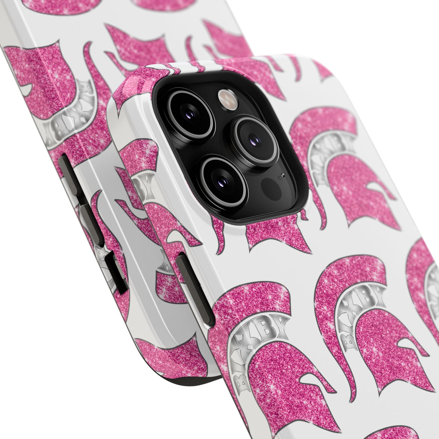 Bixby Spartan Pink Bling Logo Impact Resistant iPhone Case