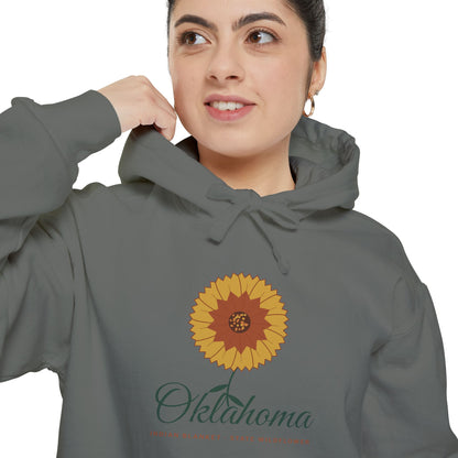 Indian Blanket Garden Script Oklahoma Hoodie | Comfort Colors