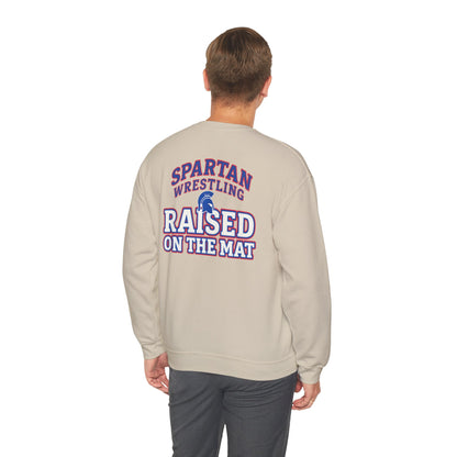 Raised On The Mat Spartan Wrestling Gildan Sweatshirt