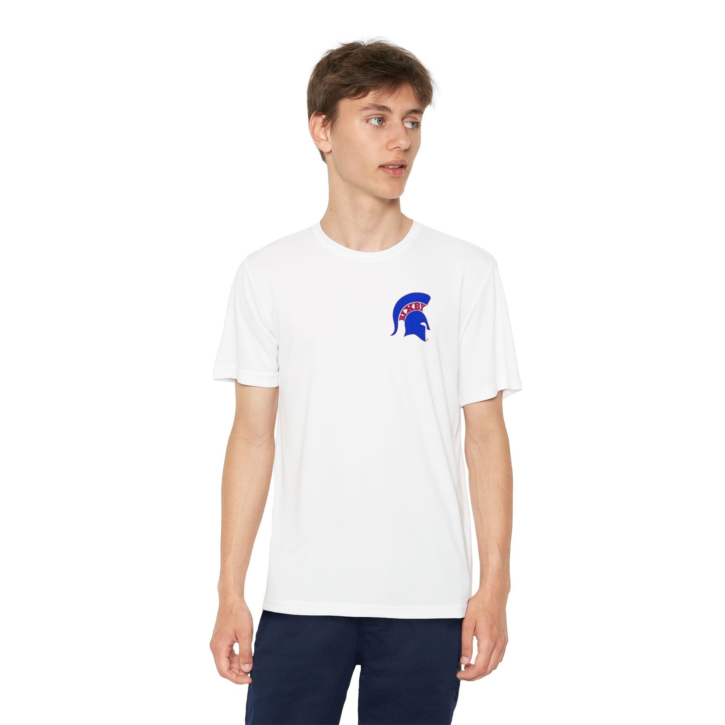 Spartan Blue Logo Youth Sport-Tek Tee