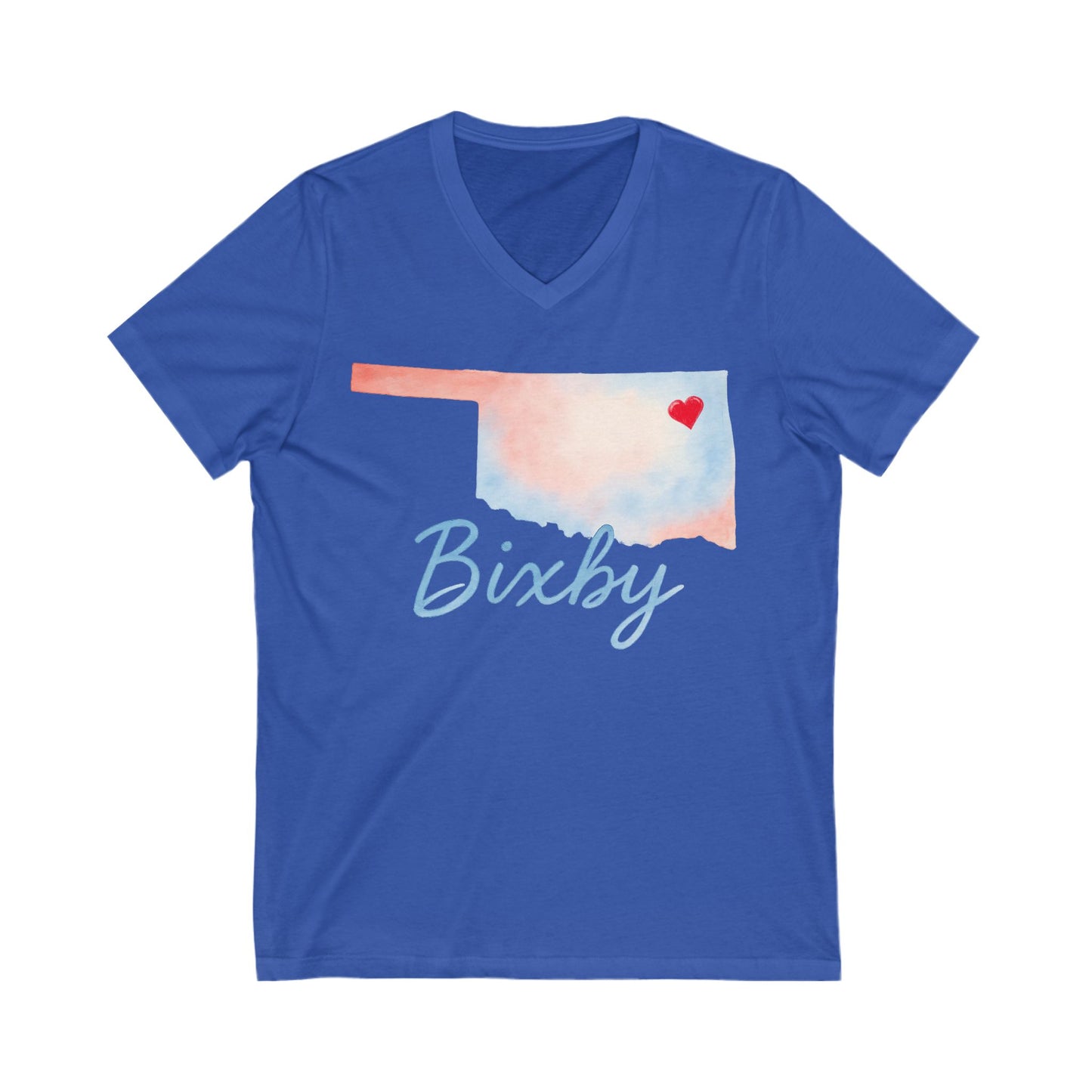 Bixby OK Bella+ Canvas Watercolor V-Neck