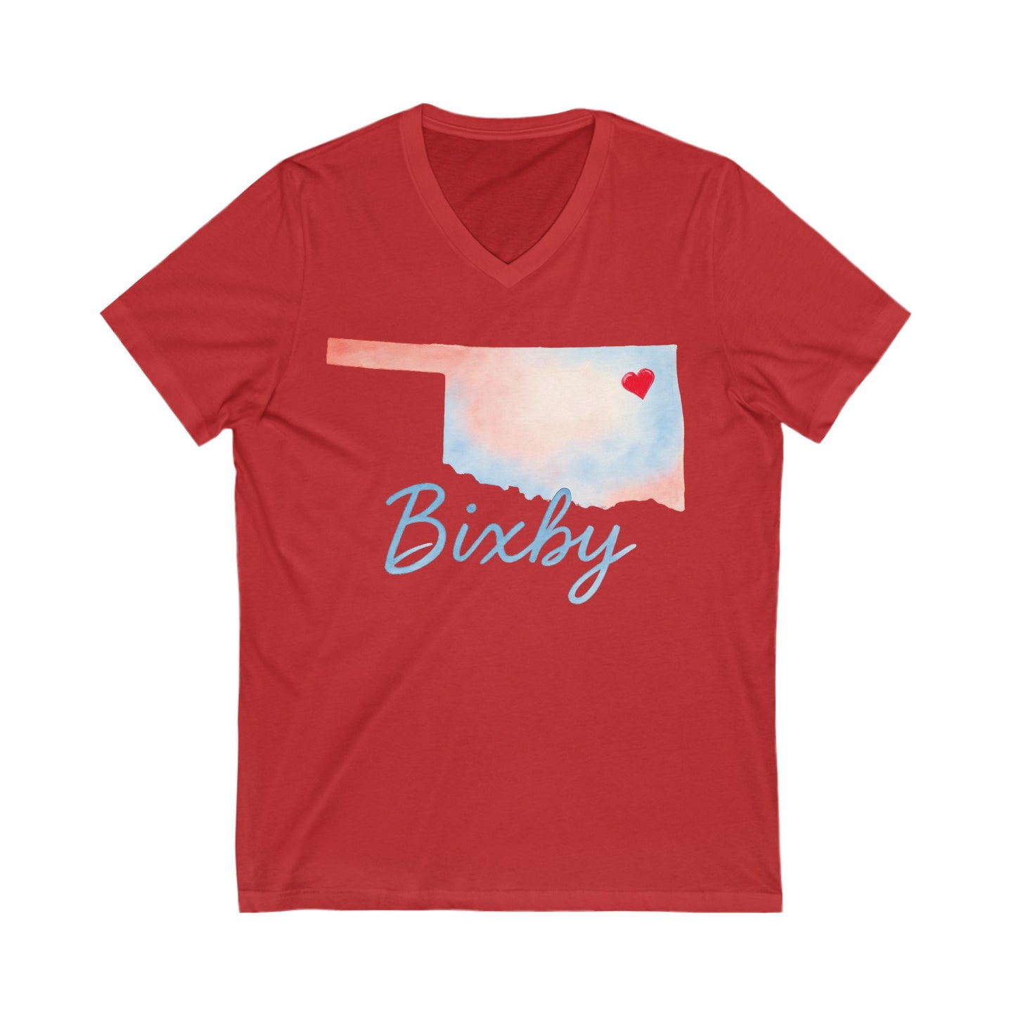 Bixby OK Bella+ Canvas Watercolor V-Neck