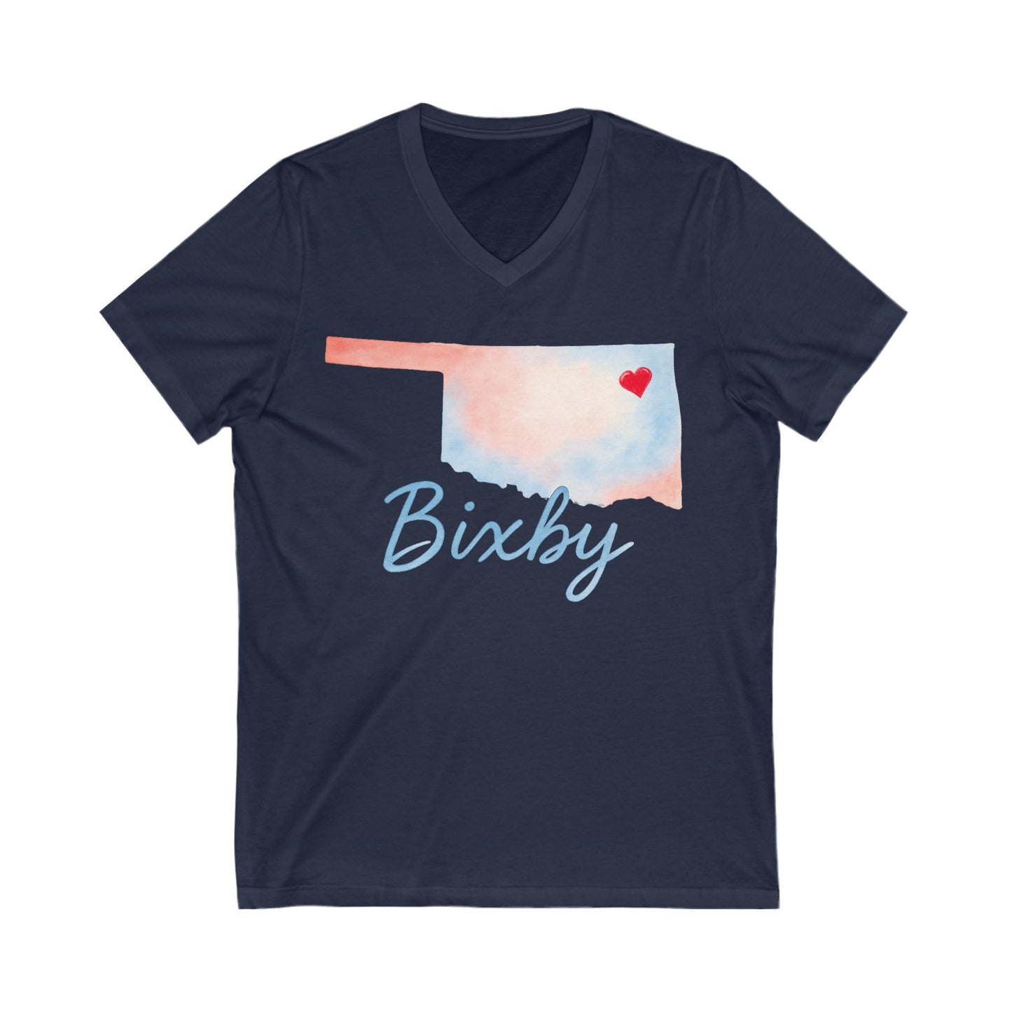 Bixby OK Bella+ Canvas Watercolor V-Neck